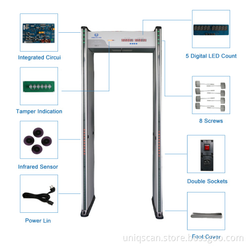 Security Walk Through Metal Detectors with 6 zones